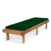 Reclining Cedar Chaise Lounger with Green Cushion