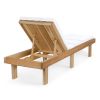 Reclining Cedar Chaise Lounger with Red Cushion