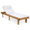 Reclining Cedar Chaise Lounger with Red Cushion