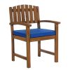 5-Piece Butterfly Extension Table Dining Chair Set with Blue Cushions