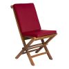 9-Piece Butterfly Extension Table Folding Chair Set with Red Cushions