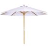 10-ft Teak Market Umbrella with Royal White Canopy