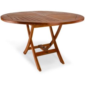 4-ft Teak Round Folding Table