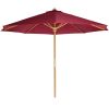 6-Piece 4-ft Teak Octagon Folding Table Set with Red Umbrella