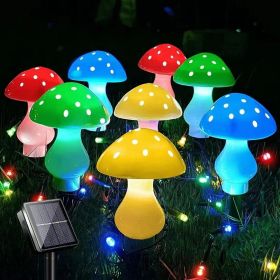 Solar Mushroom Light; Multi-Color Changing LED Outdoor Flowers Garden Courtyard Yard Patio Outside Christmas Holiday Decor; LED Lights - Solar 12Light