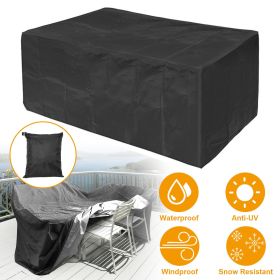 210D Waterproof Outdoor Furniture Cover Windproof Dustproof Patio Furniture Protector Oxford Cloth Garden L Size - L