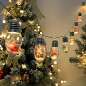 1pc Christmas Snow Globe String Lights For Wishing Bottle Garden Backyard Patio Wedding Party Indoor Outdoor Xmas Decorations, Powered By Battery Box(