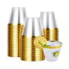 10/50/100pcs Gold Plastic Cups Disposable Transparent Plastic Cup Wine Glass Champagne Cup Birthday Wedding Decor Party Supplies - Gold - 50pcs