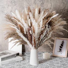 60/62/76/80/85/100pcs Boho Pampas Grass Bouquet Home Decor Floral Dried Flowers Wedding Arrangements Natural Reed Bunny Tails - 80pcs - China