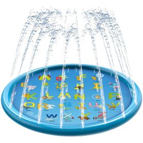 100/170 CM Children Pet Water Mat Summer Beach Inflatable Water Spray Pad Lawn Swimming Pool Mat Pet Sprinkler Outdoor Game Toy - 170cm Light blue A -