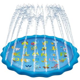 100/170 CM Children Pet Water Mat Summer Beach Inflatable Water Spray Pad Lawn Swimming Pool Mat Pet Sprinkler Outdoor Game Toy - 170cm Light blue B -