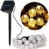 8 Modes Solar String Lights Outdoor LED Crystal Globe Light Waterproof Fairy Lights Garlands For Christmas Party Outdoor Decor - Warm - 5M 2 Modes 20l