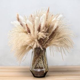 60/62/76/80/85/100pcs Boho Pampas Grass Bouquet Home Decor Floral Dried Flowers Wedding Arrangements Natural Reed Bunny Tails - 62pcs - China