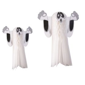 2 Pieces Halloween Hanging Ghost Flying Ghost Ornament for Tree Window Patio Lawn Garden Party Decor - White