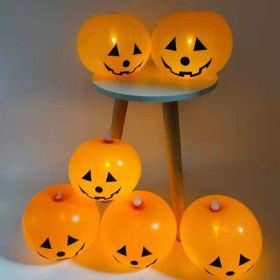 10 PCS Halloween Pumpkin Lantern Led Balloons Party Garden Bedroom Decorations Props - YELLOW