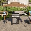 8x 5 FT Grill Gazebo Grill Canopy Double Tiered BBQ Gazebo Outdoor BBQ Canopy - khaki