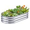 VEVOR Raised Garden Bed, Galvanized Metal Planter Box, Outdoor Planting Boxes with Open Base, for Growing Flowers/Vegetables/Herbs in Backyard/Garden/