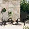 Patio Adirondack Chair Black Poly Rattan - Black