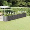 Patio Raised Bed Powder-coated Steel 201.6"x31.5"x26.8" Gray - Gray