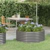 Patio Raised Bed Powder-coated Steel 39.4"x39.4"x14.2" Gray - Gray