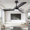 52 inch Ceiling Fan with Light, Modern Dimmable Ceiling Fan with 3 Reversible Blades, Remote Controls, for Indoor/Outdoor Patio Living Room Bedroom, B