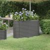 Patio Raised Bed Powder-coated Steel 44.9"x15.7"x26.8" Gray - Gray