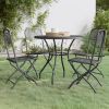 5 Piece Patio Dining Set Expanded Metal Mesh Anthracite - Anthracite