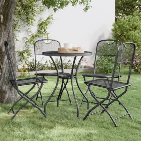 Folding Patio Chairs 4 pcs Expanded Metal Mesh Anthracite - Anthracite