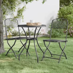 Folding Patio Chairs 2 pcs Expanded Metal Mesh Anthracite - Anthracite