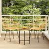 3 Piece Patio Dining Set Poly Rattan - Brown