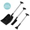 Home Multi Functions Adjustable Aluminum Snow Shovel With Anti-Skid Handle - Black - Snow Shovels