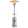 Outdoor Heater Propane Standing LP Gas Steel with Table and Wheels - Silver