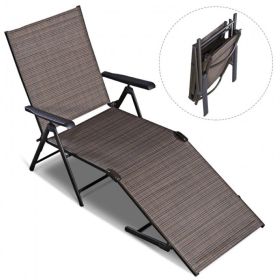 Outdoor Patio Pool Adjustable Fashion Simple Stlye Chaise Lounge - Tan - Chaise Lounge