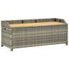 Patio Storage Bench 47.2" Poly Rattan Gray - Grey