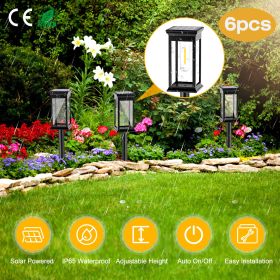 6Pack Solar Powered Stake Light Outdoor Decorative Landscape Lamp IP65 Waterproof Auto On Off Outdoor Light for Pathway Garden Yard Patio - Pathway Li