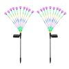 2Pcs Solar Firefly Lights Swaying Decorative Pathway Stake Lamp IP65 Waterproof Landscape Patio Yard Night Light - Colorful