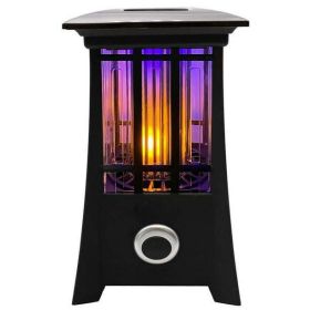 Solar Patio Lantern Bug Zapper,Acre Coverage, Led Flame Effect, Black,1 Pack - Black