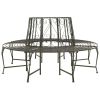 Patio Tree Bench 63" Steel - Grey