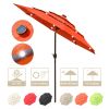 9Ft 3-Tiers 24LEDS Patio Umbrella Fruit Orange - As Picture