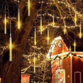 50cm Lights Meteor Shower Rain 10 Tube Xmas Snowfall Tree Outdoor Light - as picture