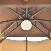 TOPMAX 10ft W*12ft L Outdoor Double Vents Gazebo Patio Metal Canopy with Screen and LED Lights for Backyard; Poolside; Brown - as pic