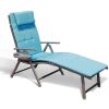 Outdoor Lightweight Folding Chaise Lounge Chair For Patio Lawn Beach Pool Side Sunbathing - Blue