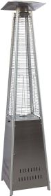 Outdoor Patio Heater, Pyramid Standing Gas LP Propane Heater With Wheels 87 Inches Tall 42000 BTU For Commercial Courtyard (Silver) - KM3768