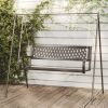 Patio Swing Bench 49.2" Steel and Plastic Black - Black