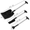 Home Multi Functions Adjustable Aluminum Snow Shovel With Anti-Skid Handle - Black - Snow Shovels