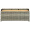 Patio Storage Bench 47.2" Poly Rattan Gray - Grey