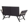 Patio Bench with Cushions 69.3" Black Poly Rattan - Black