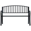 Patio Bench 49.2" Black Steel - Black