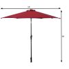 9 Feet Patio LED Solar Umbrella with Crank - Dark Red