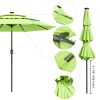 9Ft 3-Tiers 24LEDS Patio Umbrella Fruit Green - As Picture